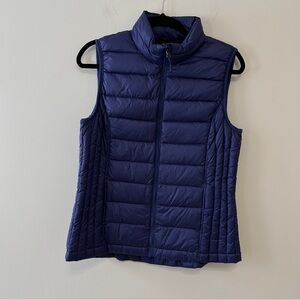 Weatherproof 32 Degrees Vest Women Large Down Fill Lightweight Packable Blue